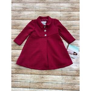 NWT Bonnie Baby Red Dressy Coat 18m